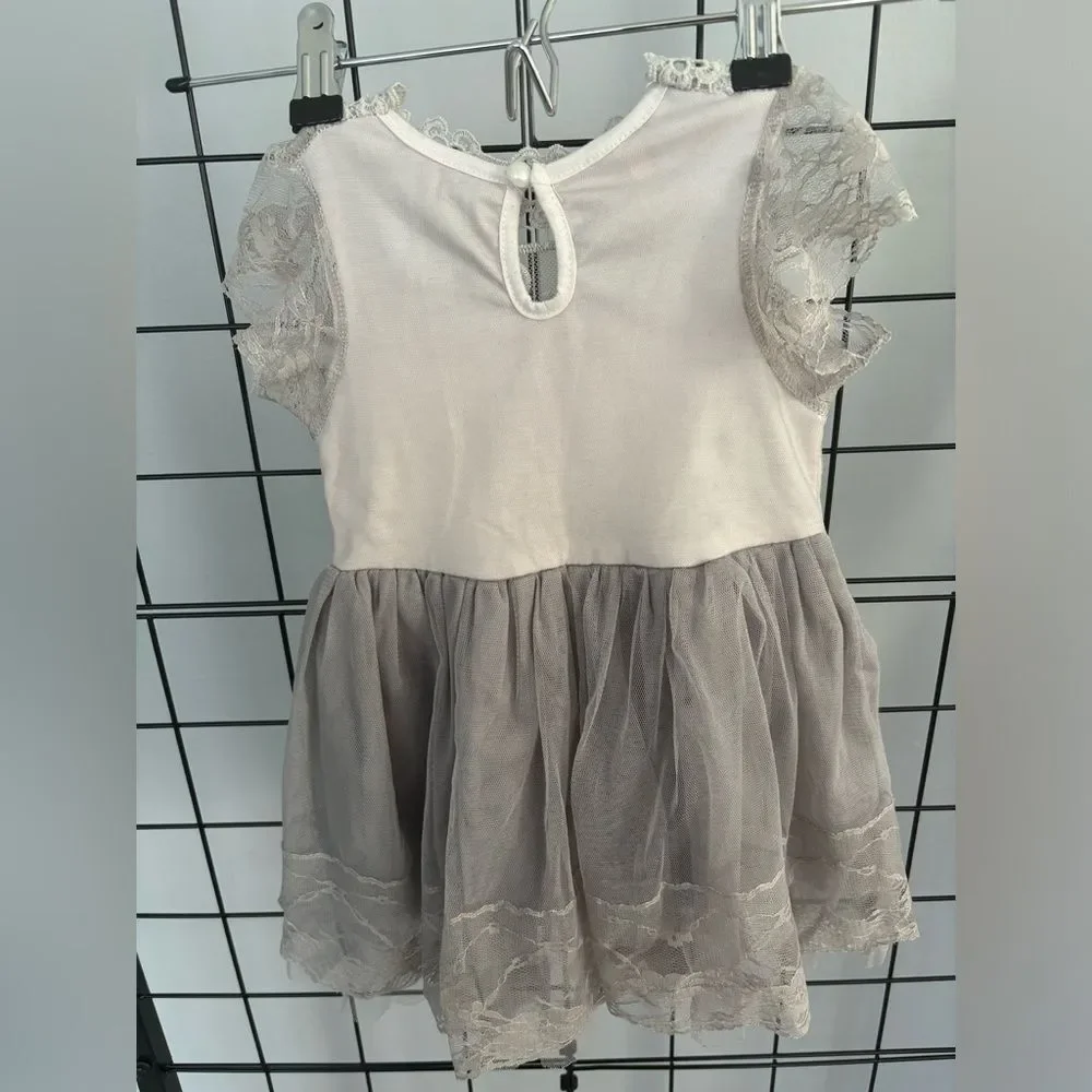 Light Gray Vintage Inspired Lace Party Dress EUC